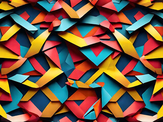  "Seamless Geometric Shapes Pattern with Vibrant Colors"