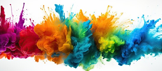 Vibrant Paint Splash Explosion - Abstract Colorful Artistic Background - obrazy, fototapety, plakaty