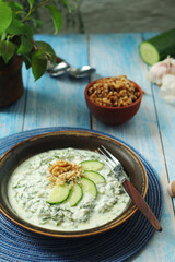A traditional dish of Bulgarian cuisine - Snezhanka salad	