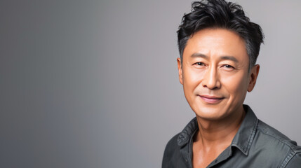 Fototapeta premium Elegant Asian Man in Formal Attire