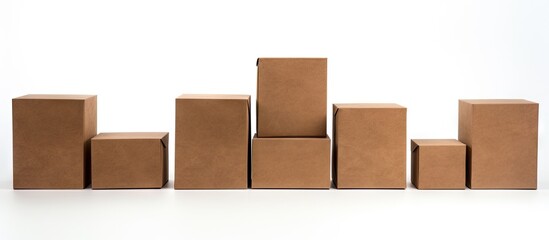 Obraz premium Pile of Cardboard Boxes Ready for Shipping in Warehouse Storage Facility