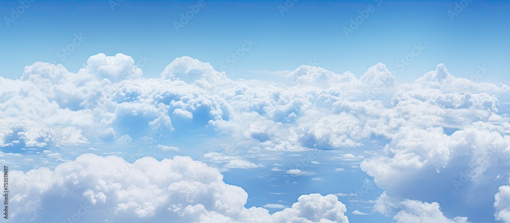 Poster awe-inspiring skyline view captured through an airplane's window
