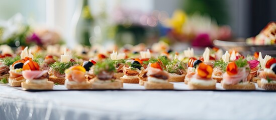 Gourmet Assortment of Appetizers Served on a Festive Table on a Special Occasion