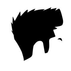 Bearded men's hairstyles, hipster styles. Barber shop emblem. Fashion badge label. Vector illustration.