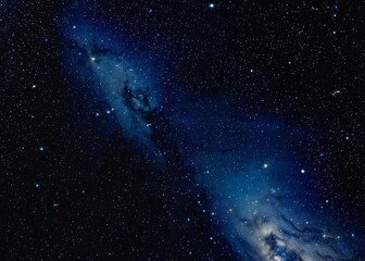 Fototapeta na wymiar Deep blue night sky universe with stars, nebula and galaxy