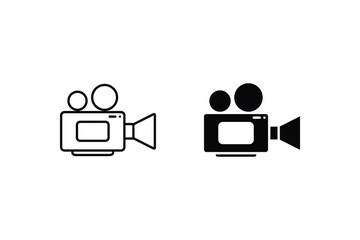 Video camera icon set vector design with editable stroke