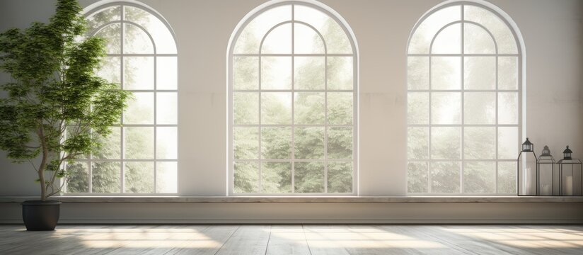 Modern interior home background with a window