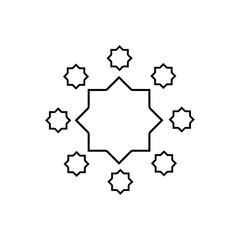 Minimal abstract symbol for coloring. Simple mandala. Logo. Geometric shape. Islamic elements. Oriental pattern Vector illustration