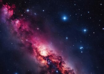Deep night sky universe with stars, nebula and galaxy
