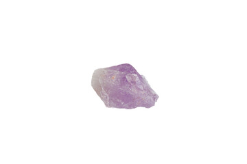 Amethyst mineral stone macro on white background