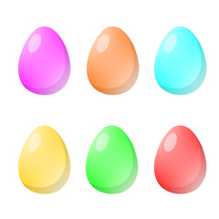 set of colorful easter eggs