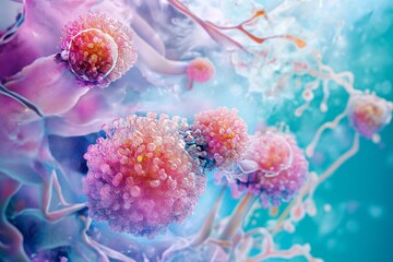 immune cells attack cancer cells, T-cells attacking cancer