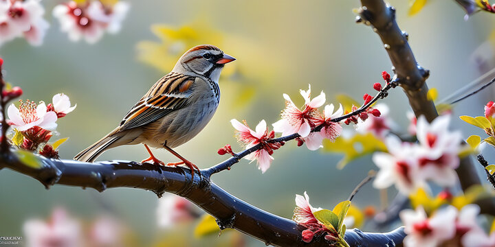 Graceful Sparrow Amidst Natural Beauty Discover the serenity of nature with our exquisite collection of high-resolution images showcasing a graceful sparrow in its natural habitat. Immerse yourself in