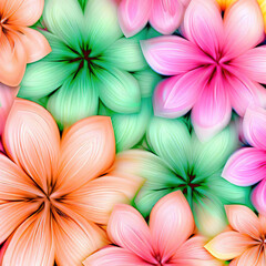 Abstract background with bright colorful flowers as wallpaper, Ai generated - 753527222