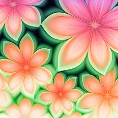 Abstract background with bright colorful flowers as wallpaper, Ai generated - 753527255