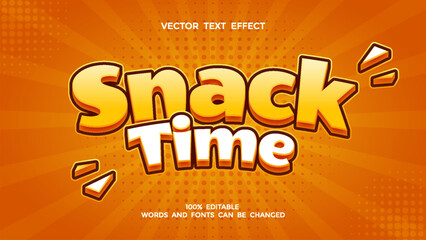 snack time editable 3d text effect