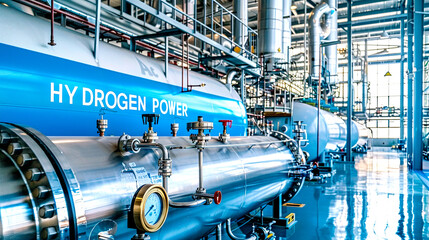 Hydrogen Power Plant Interior with Advanced Energy Storage Technology