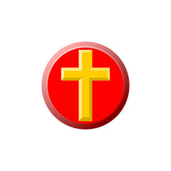 Obraz premium Christian cross icon isolated on transparent background