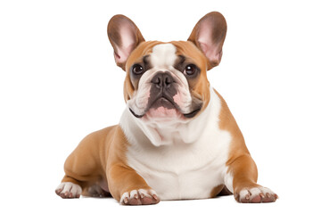 dog close-up French bulldog on a transparent background