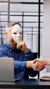 Fake Salesman Agent. Deceitful Evil Man