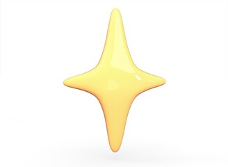 cartoon star on a white background 3D rendering