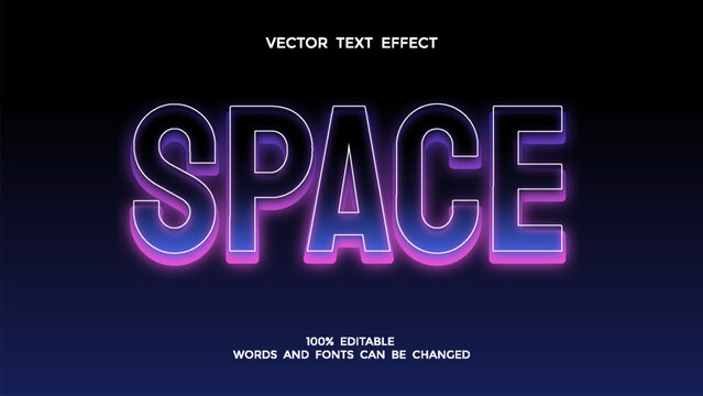 space editable text effect