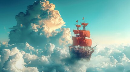 航海する帆船,Generative AI AI画像