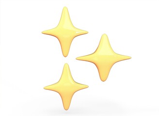 cartoon star on a white background 3D rendering