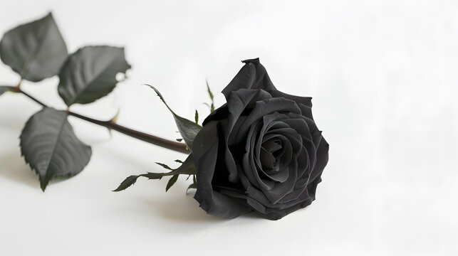 black rose on white background ,