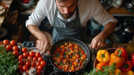 man cooking in the kitchen
