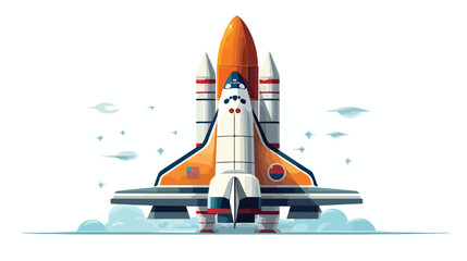Space Ship - Rocket Shuttle Vector Art Flat vector i