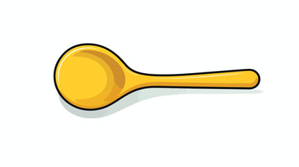 Spoon Yellow Vector Icon Design freehand draw cartoon