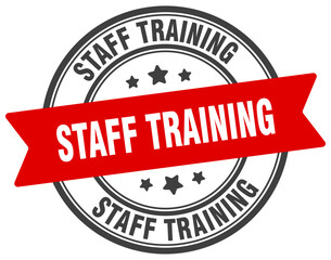 staff training stamp. staff training label on transparent background. round sign