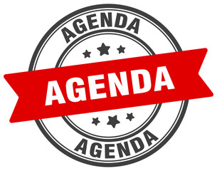 agenda stamp. agenda label on transparent background. round sign