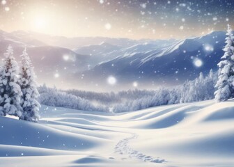 Fototapeta na wymiar winter space of snow background