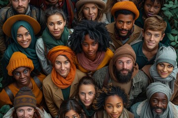 Fototapeta premium Eclectic group of people embracing diversity with smiles
