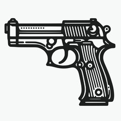 gun pistol vector isolated on background