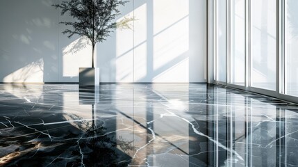 Glossy marble floor tiles, elegant and polished - obrazy, fototapety, plakaty