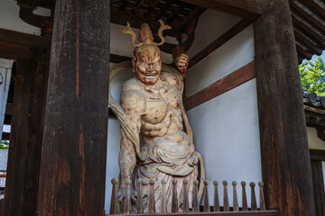 奈良 法隆寺 中門の金剛力士立像・阿形 - obrazy, fototapety, plakaty