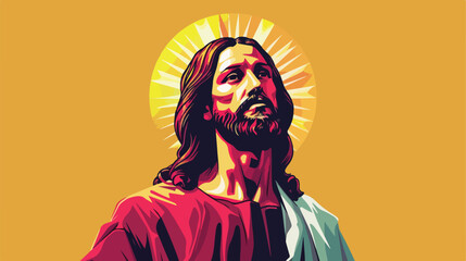 This vector art depicts the Jesus Christ who is cons