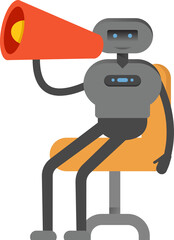 Robot Character and Megaphone
