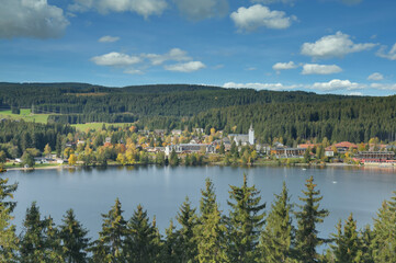 popular Lake Titisee in Black Forest close to Titisee-Neustadt,Germany