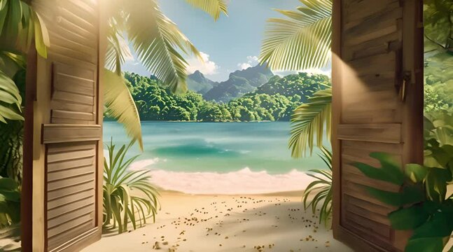 The door opens to reveal the beauty of a tropical paradise