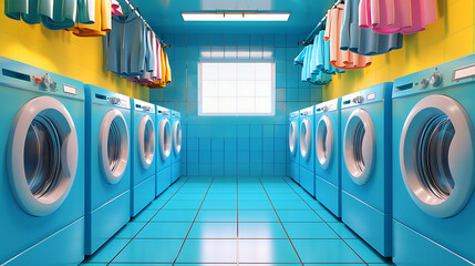 Copy space laundry background AI Image Generative - obrazy, fototapety, plakaty