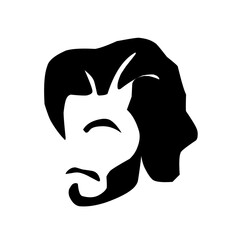 Men hairstyles and haircut with beard vector illustration.