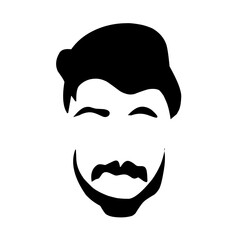 Men hairstyles and haircut with beard vector illustration.