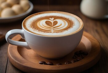 Elegant Cappuccino Rests on Table