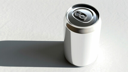 white blank drink can and shadow on a white background