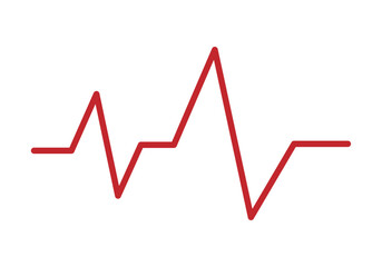 Icono de latidos de corazón de rectas rojas. 
