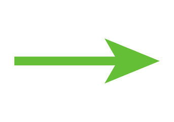 Icono verde de una flecha en fondo blanco.